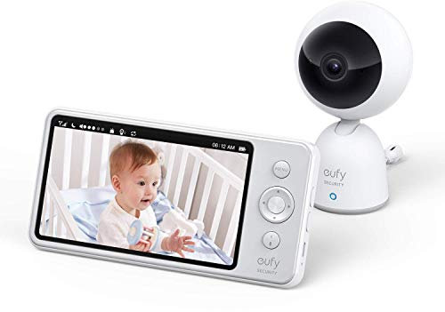 eufy Security Babyphone, Baby Monitor 720p Auflösung, 5 Zoll Display, starke Akkuleistung, beidseitige Audiofunktion, präzise Nachtsicht, mit Schlaflied-Player, mit Temperaturmessung (Generalüberholt)
