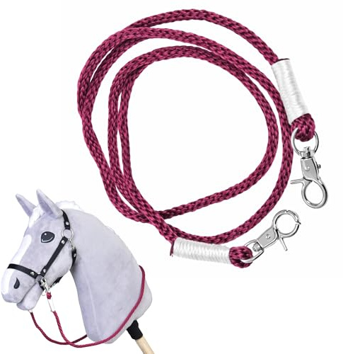 LarDen Hobby Horse Zubehör - Zügel | Czi-Czi (Rot) | Handgefertigt | Steckenpferd, Stockpferd, Hobby Horsing, Spielpferd, Pferd zum reiten für Kinder Hobbyhorse | Spielzeug, Geschenk