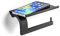 Sagittarius One 160S1-B Porte-Papier Toilette Matt Black avec Étagère – Monté au Mur, Acier Inoxydable 304 Poli, Durable & Élégant Porte-Papier Hygénique – Noir Mat