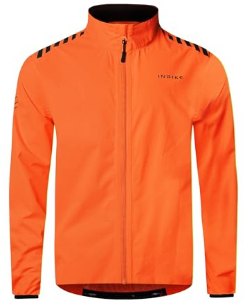 INBIKE Regenjacke Herren Leicht Fahrradjacke Wasserdichte Winddichte Outdoor Sport Jacke für Radsport Laufen Camping Grün Orange Schwarz WB005