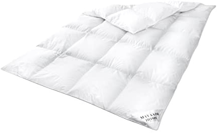 Mayaadi-Home Daunendecke 220x240 cm | 2000g Bettdecke, 70% Gänsedaunen 30% Federn | 100% natürliche Baumwolle | Made in Europe | Steppdecke geeignet für Allergiker | HS93