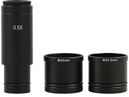 ZTBH Mikroskop-Zubehör-Kit 0. 4X 0.5X 1x c- Mount-Mikroskop-Kameraadapter-Linsen-elektronisches Okular-Adapter Mikroskopische Objektträger (Color : 05X with 2 Ring)