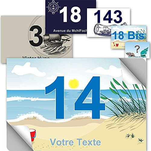 TOUTENPLAQUE Autocollant numéro de maison - collection marine : À Personnaliser…