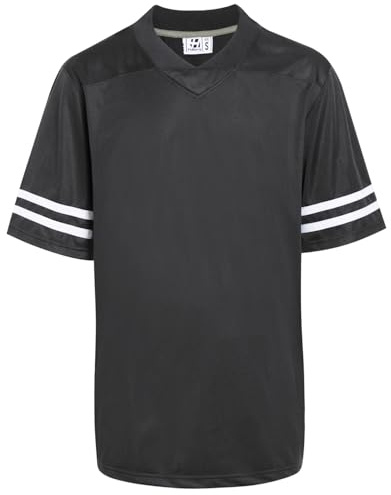 Pullonsy American Blank Football Jersey for Men Women Hip-Hop Shirt Outfit Tops White Stripes Black Jersey Size Small