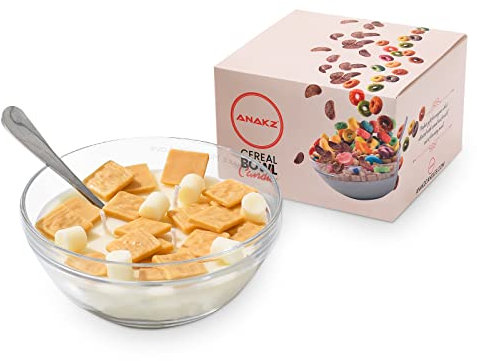Cereal Candle Bowl - Vanilla Scented Food Candles Aesthetic - Cute Candles for Cool Gifts - 3 Wicks Cereal Candles for Best Burn - Cereal Bowl Candle with Spoon