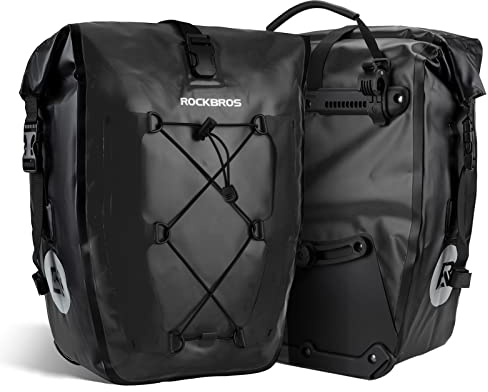 ROCKBROS Gepäckträgertasche Fahrradtasche für Gepäckträger 25L-32L 100% Wasserdicht Hinterradtaschen mit Tragegriff