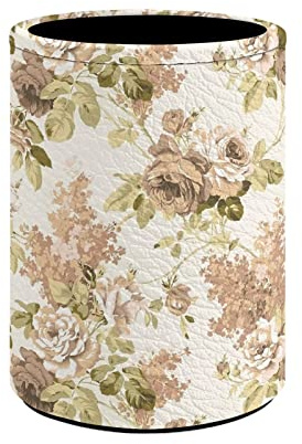 Kuiaobaty Shabby Chic Floral Ständer Bleistifthalter für Schreibtisch, große Kapazität Stifthalter für Schule, Vintage Rosen Make-up Pinselhalter