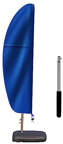 Patio Cantilever Umbrella Covers for Outdoor: Waterproof Offset Umbrella Cover Banana Style with Zipper fits 9FT to 14FT, Blue