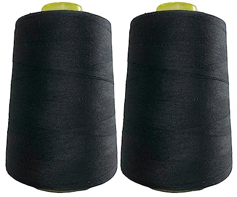 JYC CREATIVE 2 Rollos De Hilo De Coser, 40/s, Accesorios De Costura De Alta Resistencia, Bobina De Hilo Para Costura, Variedad De Colores, Manualidades, Vestimenta, (2 unidades, Negro 332-5000Y)