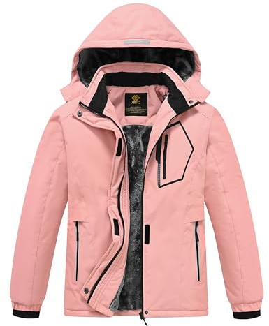 MoFiz Girl Waterproof Ski Jacket Hood Winter Coat Windproof Snow Jackets | Warm Fleece Jackets for Walking, Skiing, Hiking,School,Outdoor Sports or Daily Casual Wear.