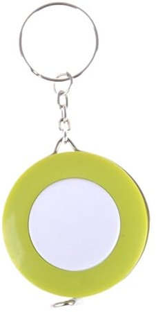 AD-BCrbgen 150 cm/60 Zoll Weiches Lineal in Bonbonfarben, 4,5 x 0,75 cm, einziehbares Mini-Schlüsselanhänger-Maßband mit doppelter Skala, Schlüsselanhänger-Messgerät (Color : Green)