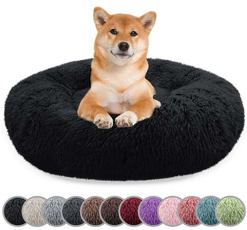 bluzelle Hundebett für Mittelgroße Hunde, Schwarz, M-80 cm