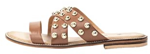 VIGGE Damen Nieten Sandal, Kamel, 36 EU