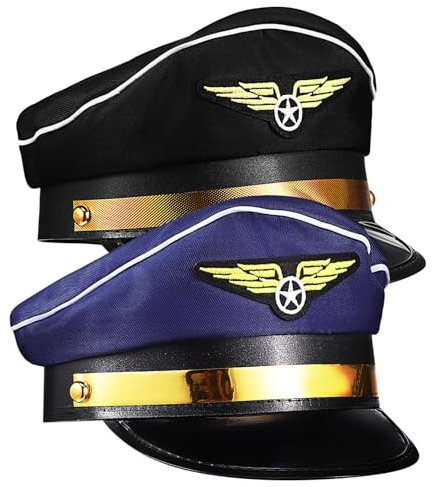ABOOFAN 2stücke Pilotenmütze Kapitänsmütze Flugzeug Gastgeberin Hut Cosplay Kostüm Hut Bühne Leistung Requisiten