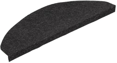BaraSh Stufenmatten Selbstklebend 15 STK. 65x22,5x3,5 cm Schwarz Rechteckig Stufenmatten Schmal Treppenteppich Selbstklebend