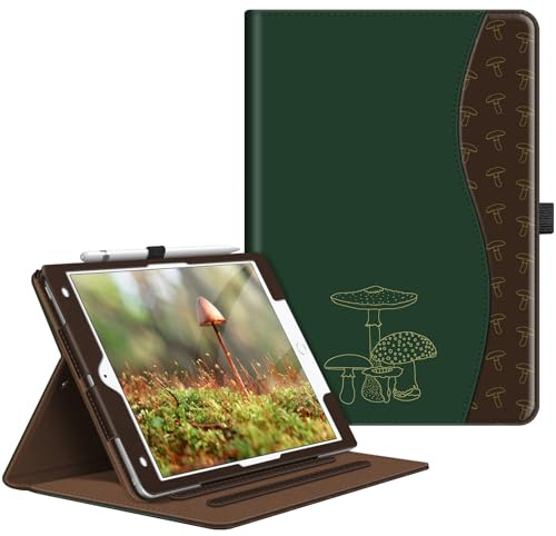 Fintie Hülle für iPad 9. Generation 2021/8 Gen 2020/7 Gen 2019 10.2 Zoll | [Eckenschutz] Multi-Winkel Betrachtung Folio Stand Schutzhülle mit Dokumentschlitze, Auto Sleep/Wake, Pilz