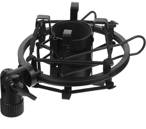 Mikinona Supporto per Microfono Professionale in Metallo e Abs Morsetto 2,5 Cm, Riduce Vibrazioni e Rumori per Registrazione e Voice-over