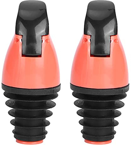 Tyenaza 2 Piezas Boquillas de Aceite de Oliva, Material de ABS+Silicona Dispensador de Tapón para Verter Botella de Aceite, para Aceite, Vinagre, Bebidas, Cócteles y Vino, Silicona y ABS(Rojo Naranja)