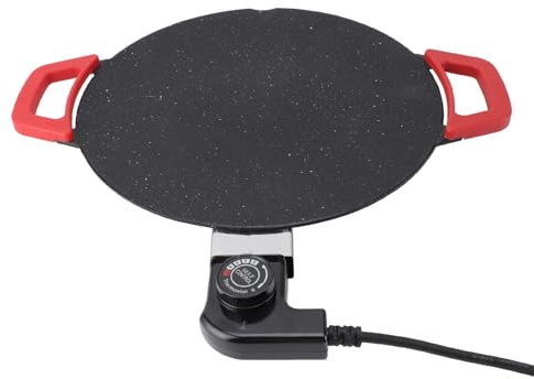 11,8 Zoll Elektrische Grillplatte, Antihaftbeschichtetes, Rauchfreies Elektrisches BBQ-Grill-Backblech mit Einstellbarer Temperaturregelung, Crêpes-Maker für Injera, Lefse,
