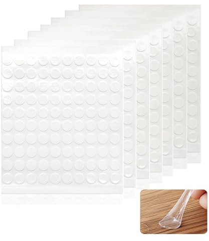 600Pcs Double Sided Sticky Tack Clear Glue Dots Removable No Trace Discs | Extra strong mounting squares, permanent poster museum wall, transparent traceless pads, wood plastic surface bonding kit