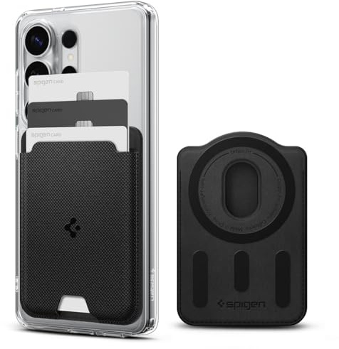 Spigen Urban Fit MagFit Magnetisk Korthållare 3-Kort Kompatibel med Magnetfodral Designad för Samsung Galaxy Galaxy S26 Serie, S25 Serie och Z Fold 7 - Svart