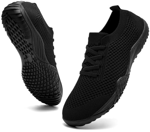 Sneakers Femme Chaussures Barefoot Minimalistes Basket Sport Légère Chaussure Running Noir Respirantes Barefoot Shoes Antidérapant Fitness 37