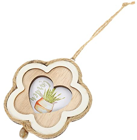 IMIKEYA Dekorativer Bilderrahmen in Blumenform Für Mini- -babypartys Und Themenpartys Unbehandeltes Holz-fotoornament