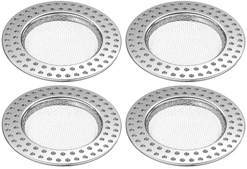 WOLMIK Abflusssieb Edelstahl Rostfrei 4er Set, 7.8CM Haarsieb Dusche, Waschbecken Sieb Abfluss Spüle, Abfluss-Sieb Sink Strainer für Küche