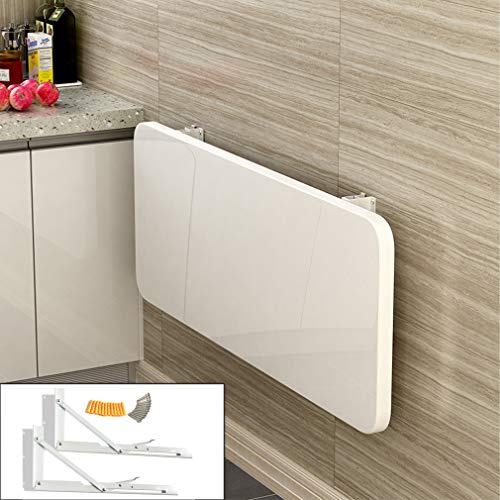 klappbarer wandtisch, wandmontierter Schreibtisch, Wandklapptisch, weiß, mehrere Größen, 60 kg, mit Regalhalterungen und Zubehör(110 * 50Cm/43.3 * 19.7In)