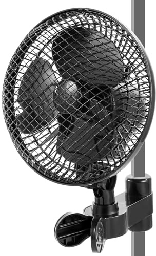 Grow Ventilatore con clip da 20 W, oscillante silenzioso per tenda da terra, 2 livelli di velocità, ventilatore oscillante, mini ventilatore oscillante a morsetto, per la casa in camera da letto