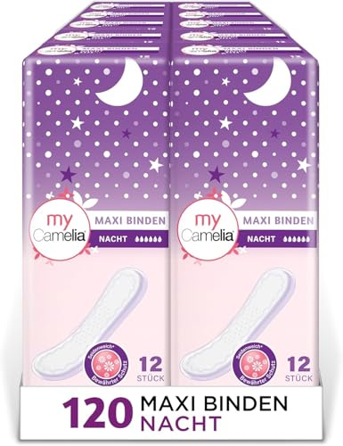 1 x Camelia Maxi Binden NACHT-Set 120 Stück (10 x 12) inkontinenzeinlagen für Damen
