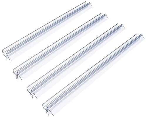 Wuyangcun Lot de 4 Joints d'étanchéité en PVC Rigide Pour Bas de Porte de Douche Résistant à la Déformation et Anti-Fuite (8mm)