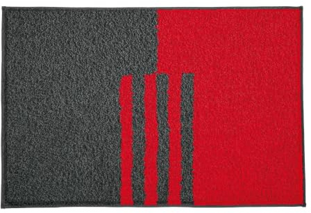 Kleine Wolke Badteppich Dynamic Rubin 70 x 120 cm | OEKO-TEX zertifiziert, rutschhemmende Unterseite, für Fußbodenheizung, maschinenwaschbar, 100% Polyester