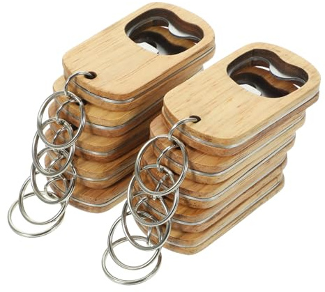 BESPORTBLE 10 Porte Clé Décapsuleur en Bois, Ouvre-bière Porte-clés Manuel et Portable, pour Pub et Fête, Style Créatif, Léger | Forme Unique, Style Créatif, Léger, Usage Fête et Club, Accessoire Décoratif pour Amateurs de Boissons