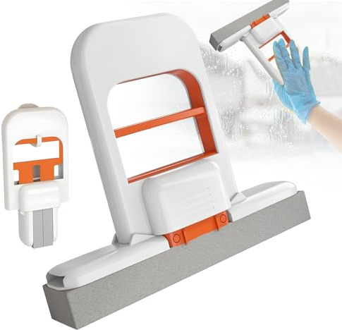 Lankai Mini Mocios Plegable De Mesa, Mini Fregona, Mini Escoba De Esponja, Mini Fregona Portátil, Sistema De Limpieza De Uso Húmedo y Seco, Absorbente, Baño, Oficina, Ventanas, Cristales, Salón, Coch