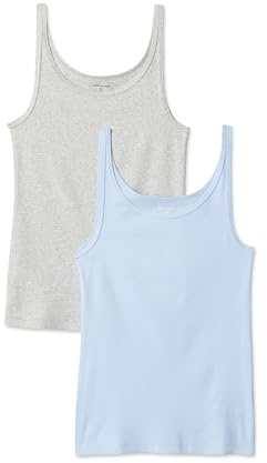 Amazon Essentials Débardeur coupe ajustée à fines bretelles Femme, Lot de 2
