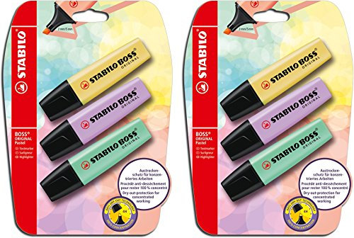 Textmarker - STABILO BOSS ORIGINAL Pastel - 2x 3er Pack