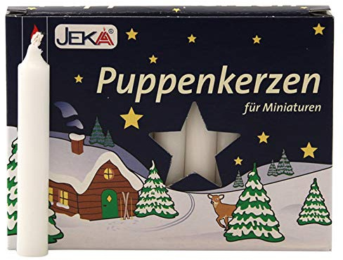 20er Pack Puppenkerzen weiß ca. 10 x 65 mm (20 x 20 Stück), Puppenlichter, Miniaturkerzen, Weihnachtskerzen, Kerzen