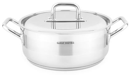 Gam'Hotel Faitout, 32cm x 13cm | 9L, Avec couvercle, Fond 5,5mm, Poignées anti-chaleur