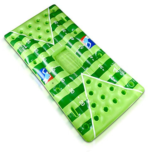 Outer Trails Inflatable Beer Pong Table and Pool Float with WiFi Speaker, 4 Glow Balls, and Detachable Cooler Cover