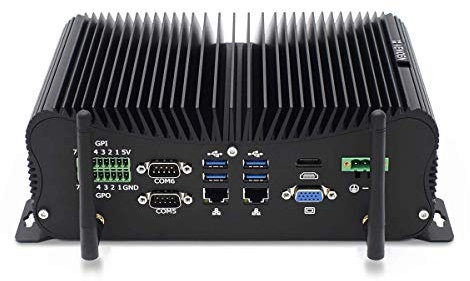 Industrial Mini PC Fanless PC i5 8250U, 8G RAM 512G SSD Win11 Pro Micro PC, HD/VGA Dual Display, 6xRS232 COM, 14Pin GPIO, WiFi, BT 4.0, 3G/4G SIM Slot, 9-36V Wide Voltage, Linux Mini PC Dual NIC
