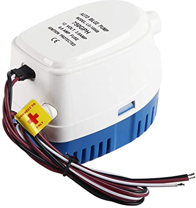 Pompa di sentina sommergibile automatica per navi barca, pompa di sentina automatica per barche 12 V 750 Gph efficace con cavo di uscita 90 cm 19 mm e interruttore galleggiante