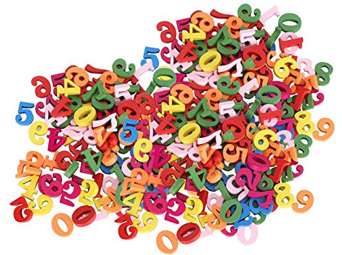 300PCS Holzknöpfe Zahlen Zahlen Form Handgemachter Stoffknopf für Kinder DIY Nähen Basteln