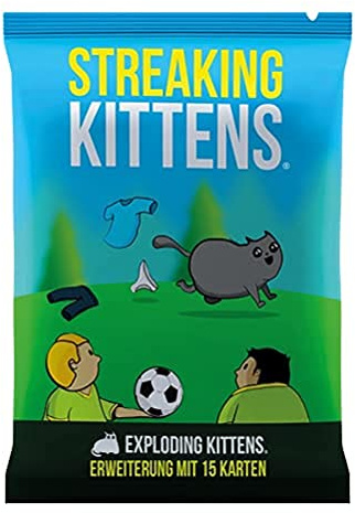 Exploding Kittens – Streaking Kittens, Lustiges Partyspiel, Deutsch