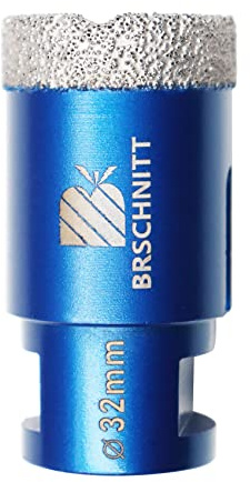 Punta per Trapano Diamantata 32mm- BRSCHNITT Vacuum Brasato Foretto Diamantato con Filettatura M14 per Porcellana Piastrella Granito Marmo Taglio a Secco.