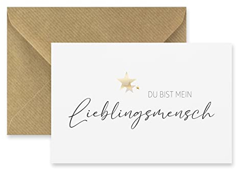 1 Premium (Klappkarte) für Freundschaft, Liebe mit 1 Umschlag (Naturpapier) - 10,5x14,8cm, italienisches Premiumpapier, Valentinstag Liebe Partnerschaft, Partnerin, beste Freundin, Freund