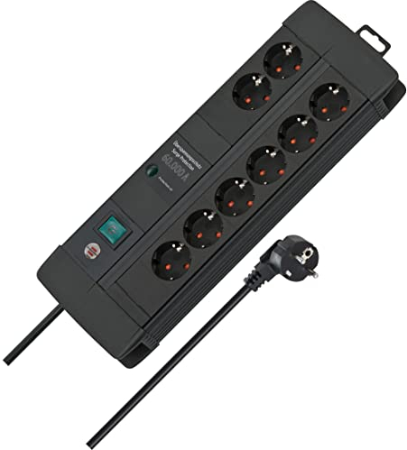 Brennenstuhl Premium Line - Ciabatta elettrica a 8 prese con protezione contro le sovratensioni (presa multipla con interruttore e cavo da 3 m, made in Germany