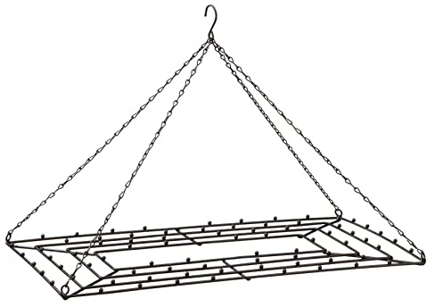 Spetebo Deko Hänge Gestell schwarz 52 x 37 cm | Metall, Mit Kette, Deckenhänger, Zum Schmücken