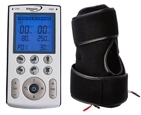 Dittmann 3 in 1 Tens Massagegerät TEN250 & KMT285 Knieschmerzmanschette, passend für Tensgeräte