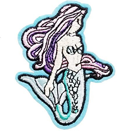 3 Stück Meerjungfrau Stickerei Applikation Patches, Hand DIY Zubehör Aufnäher, Zum Aufnähen Patches, Coole Aufnäher für Dekor T-Shirt, Rucksack, Jeans, Jacke, Mütze, Schuhe